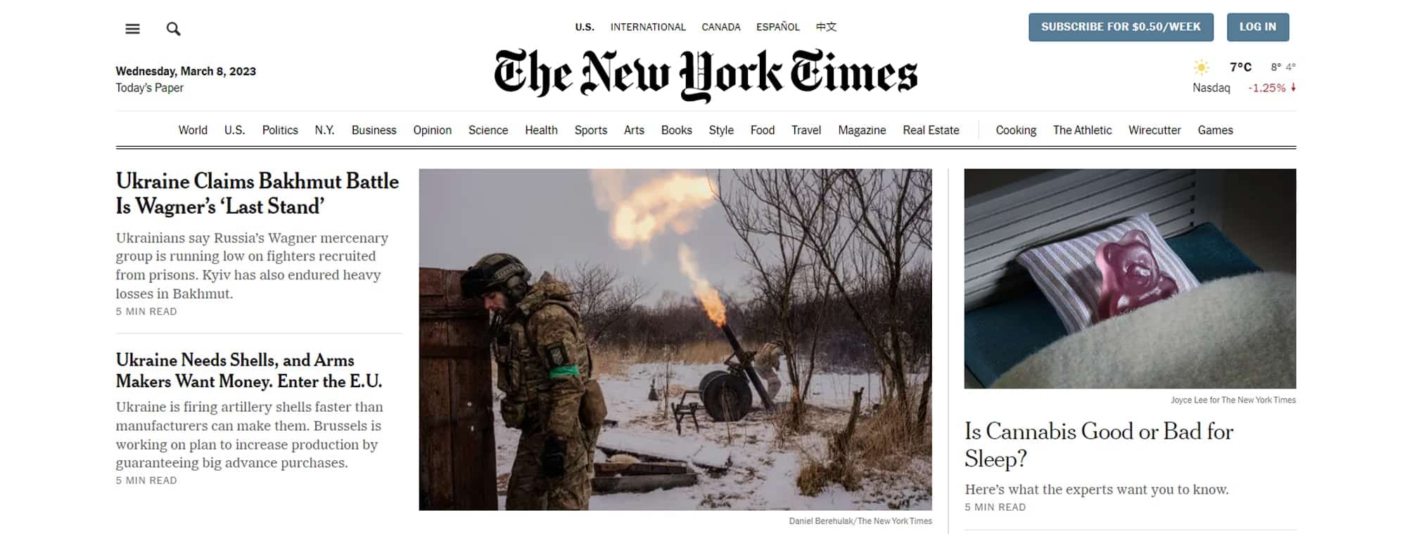 The New York Times as an example of a good website