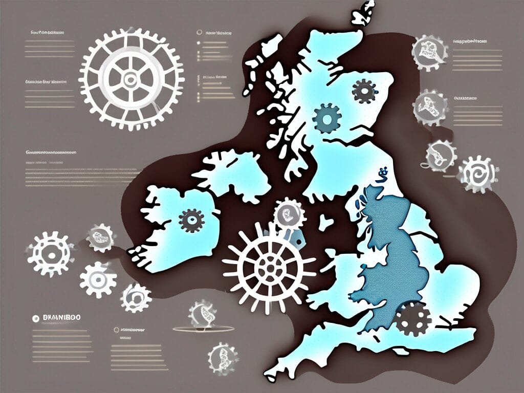 A stylized map of the united kingdom